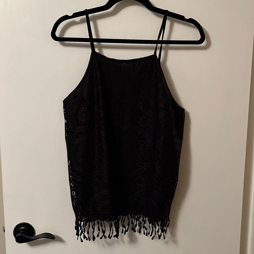 Size large black lace top